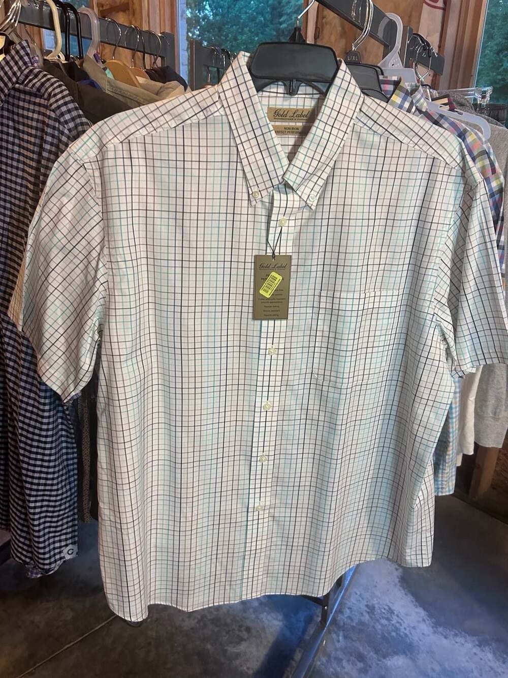 Roundtree & Yorke Gold Label Non-Iron Perfect Performance Short Sleeve Plaid But